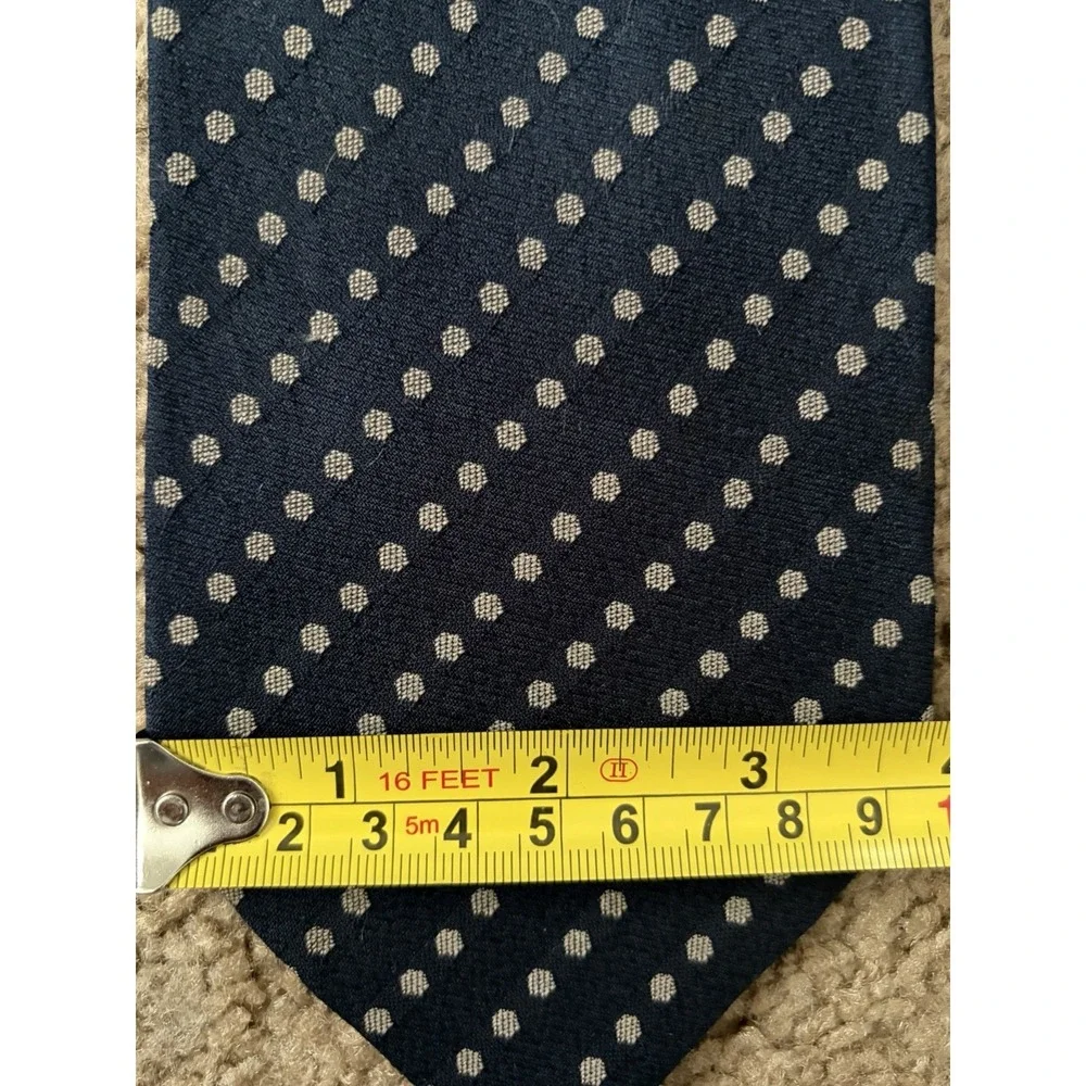 Georgio Armani Cravatte Tie Blue Geometric AOP Pattern 100% Silk Italy VTG JBHS